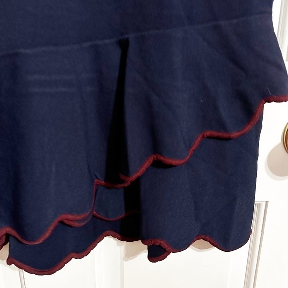Shoshanna Navy Knit Ruffle Dress Sz M - Picture 5 of 7